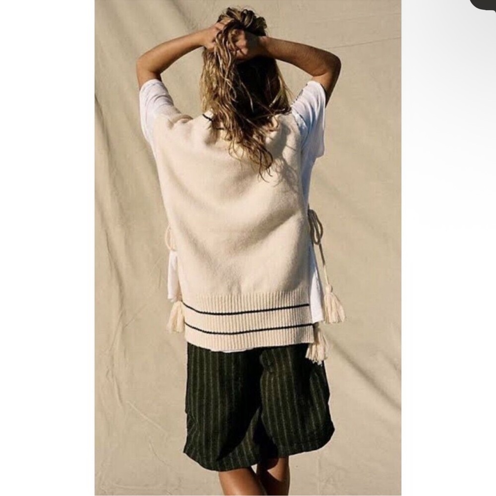 Free People All Star Stripe Poncho One Size - Picture 2 of 8